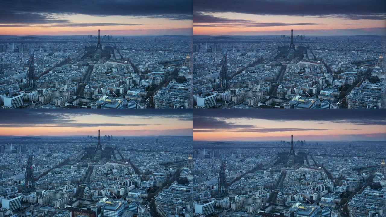 巴黎巴黎金融中心cbd城市航拍
