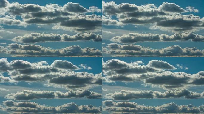 时间重叠：云背景素材延时摄影白云飘浮流动