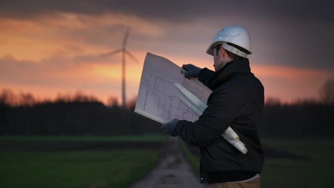 建筑师可再生能源风力发电机风车风电网风能