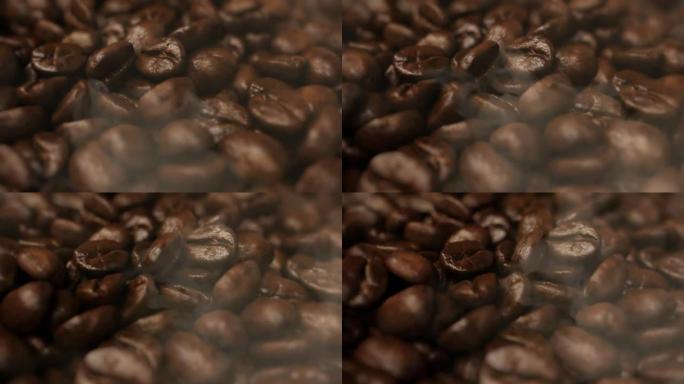 旋转烘焙咖啡豆拿铁原料咖啡豆子星巴克