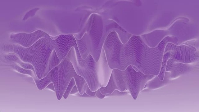 4k抽象起伏波形抽象粒子扭曲动态波浪线条
