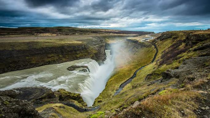 冰岛古尔福斯瀑布的时差