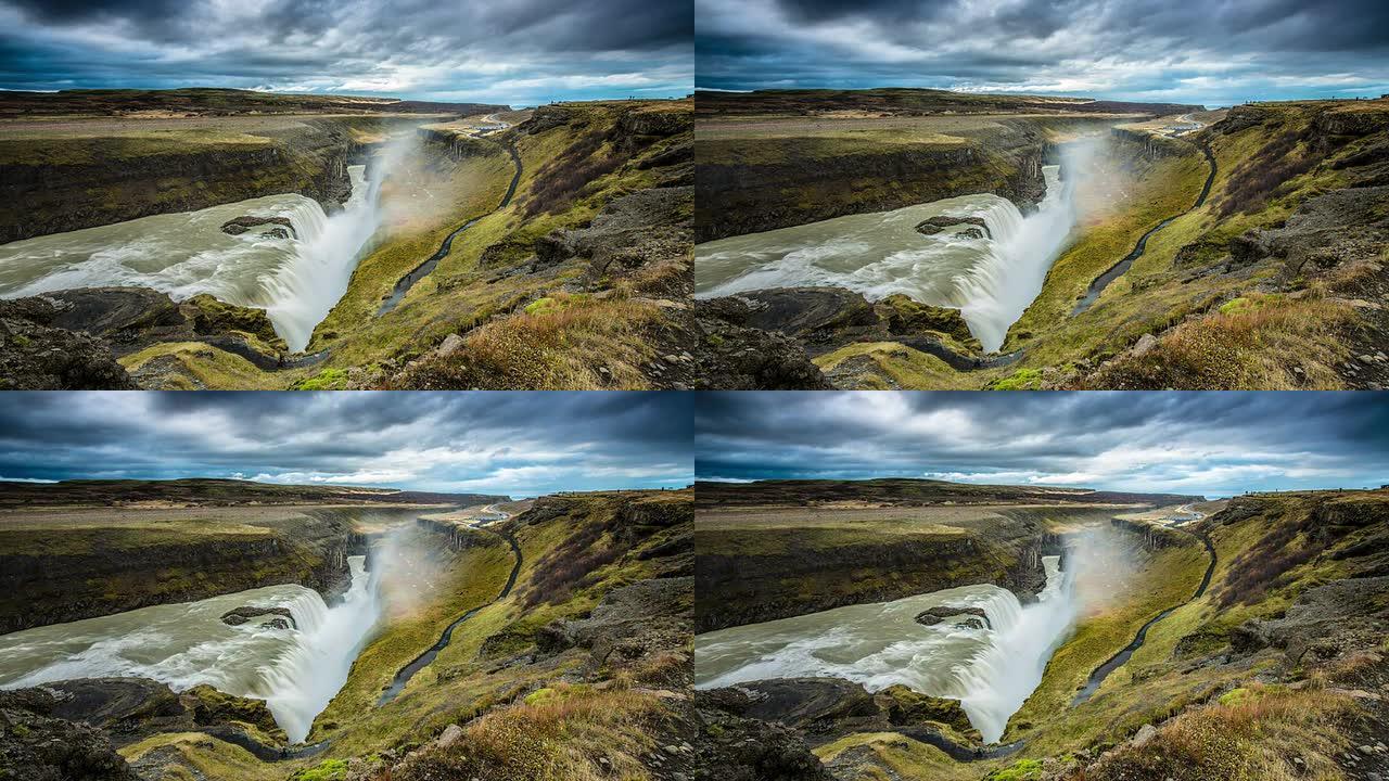 冰岛古尔福斯瀑布的时差