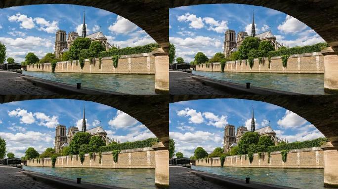 从archeveche桥下看巴黎圣母院