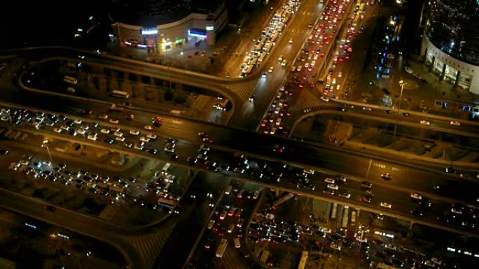 北京交通拥堵鸟瞰图/中国北京