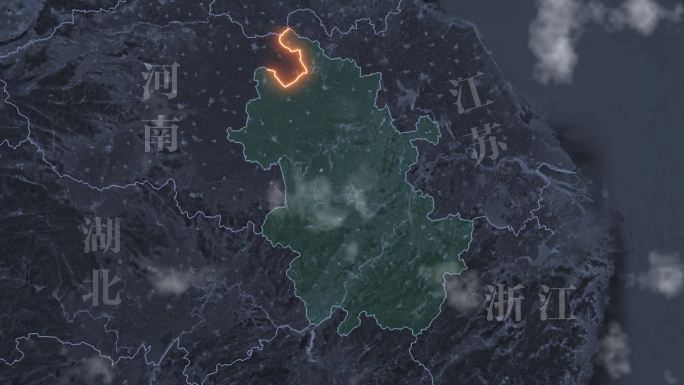 安徽地形图地图AE模板