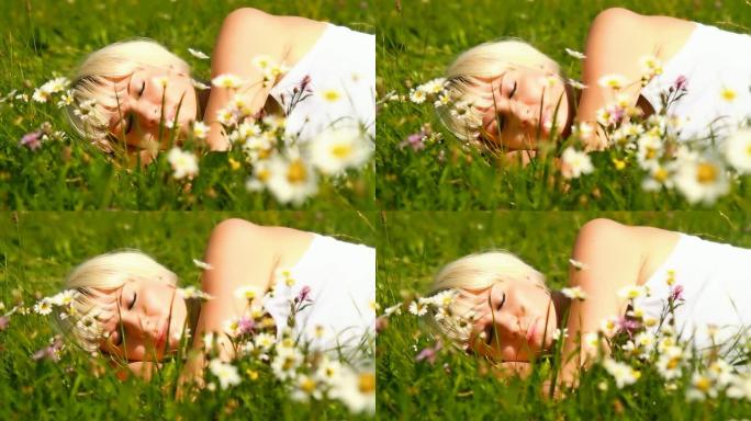 HD DOLLY：睡在草地上的美丽女人