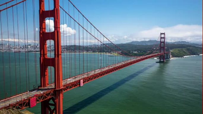 旧金山金门大桥的时间流逝 -- 4k城市景观、景观和建立者
