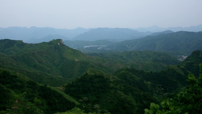 绿色 长城 山