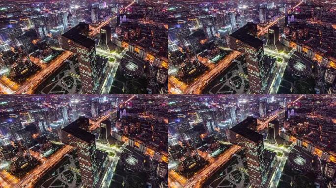 延时-北京CBD和央视大厦，夜