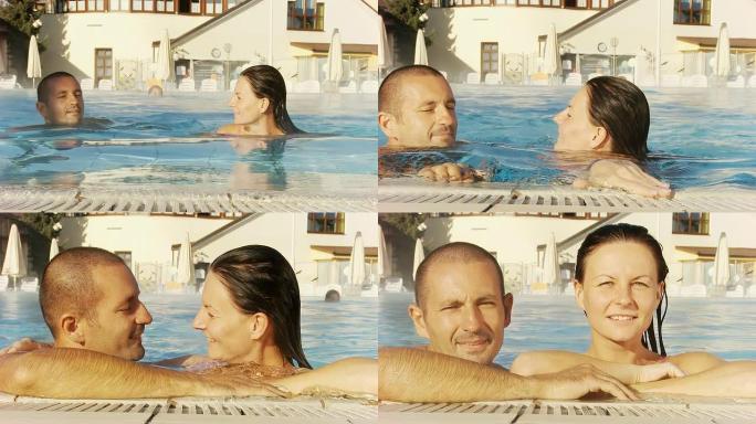 HD：游泳池里的情侣