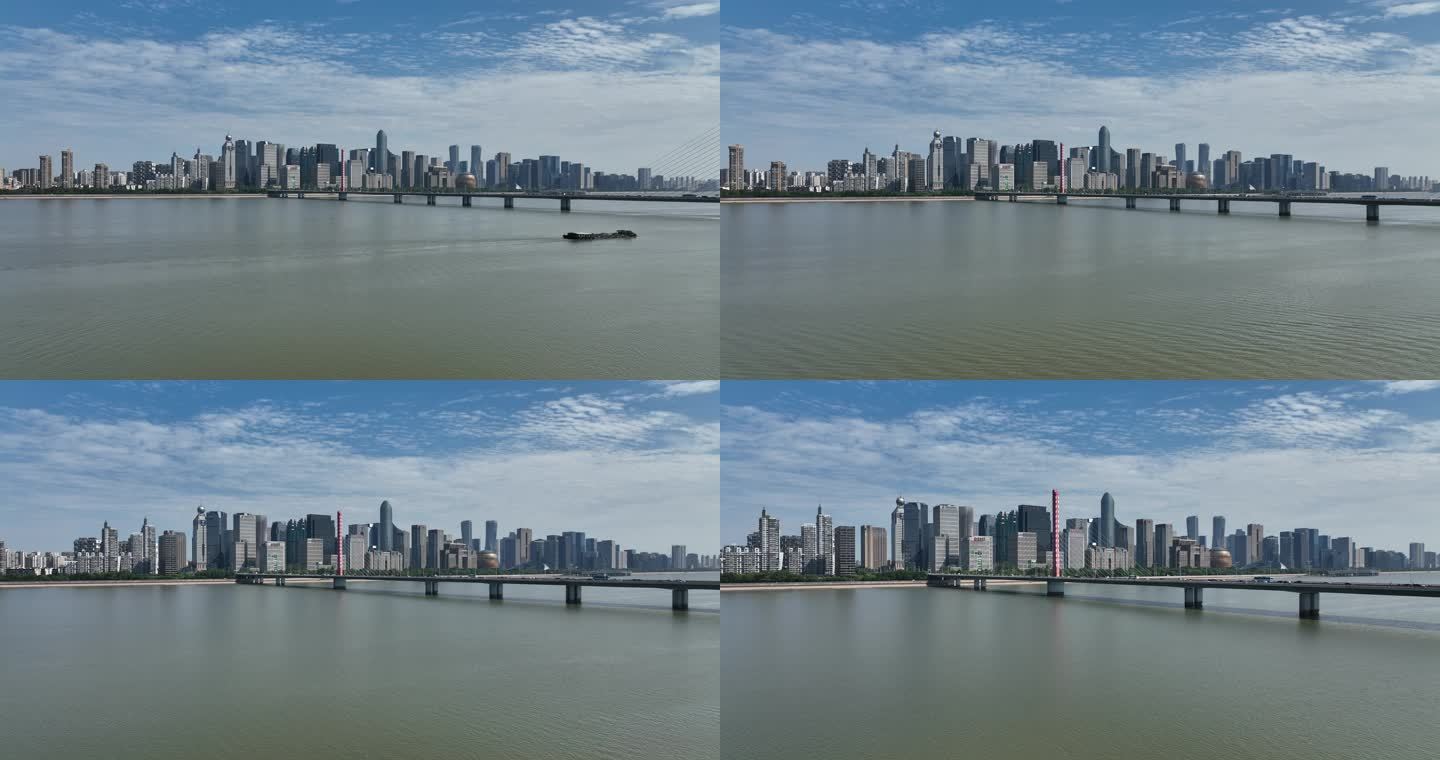 杭州大气大桥航拍