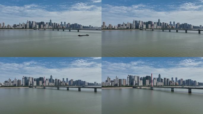 杭州大气大桥航拍