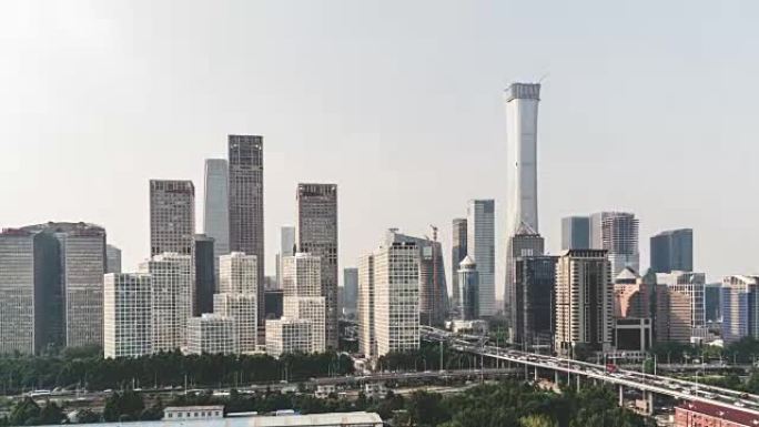 北京CBD地区/北京，中国的T/L ZO鸟瞰图