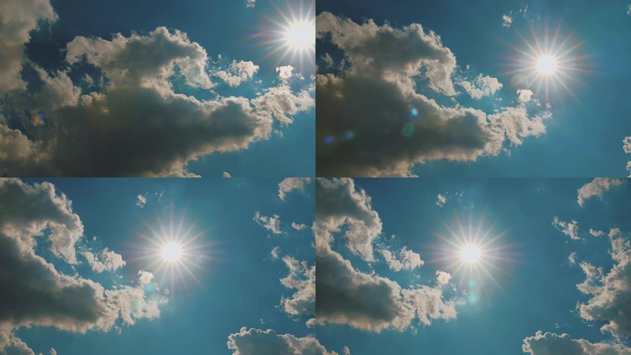 蓝天中的太阳天气预报台风天气气象局