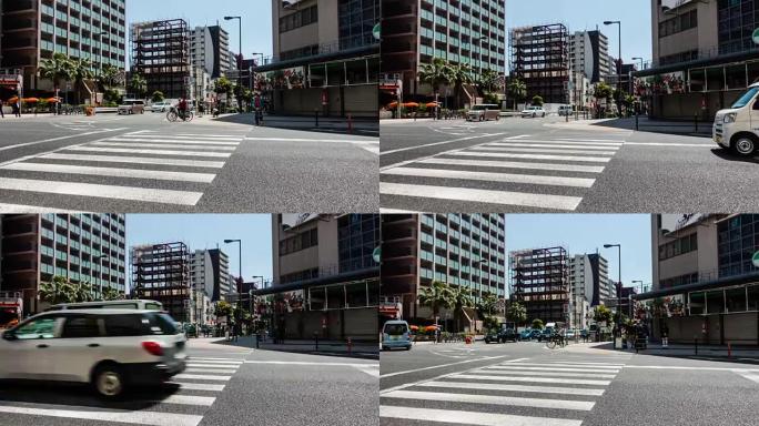 4k延时的人在日本大阪过马路