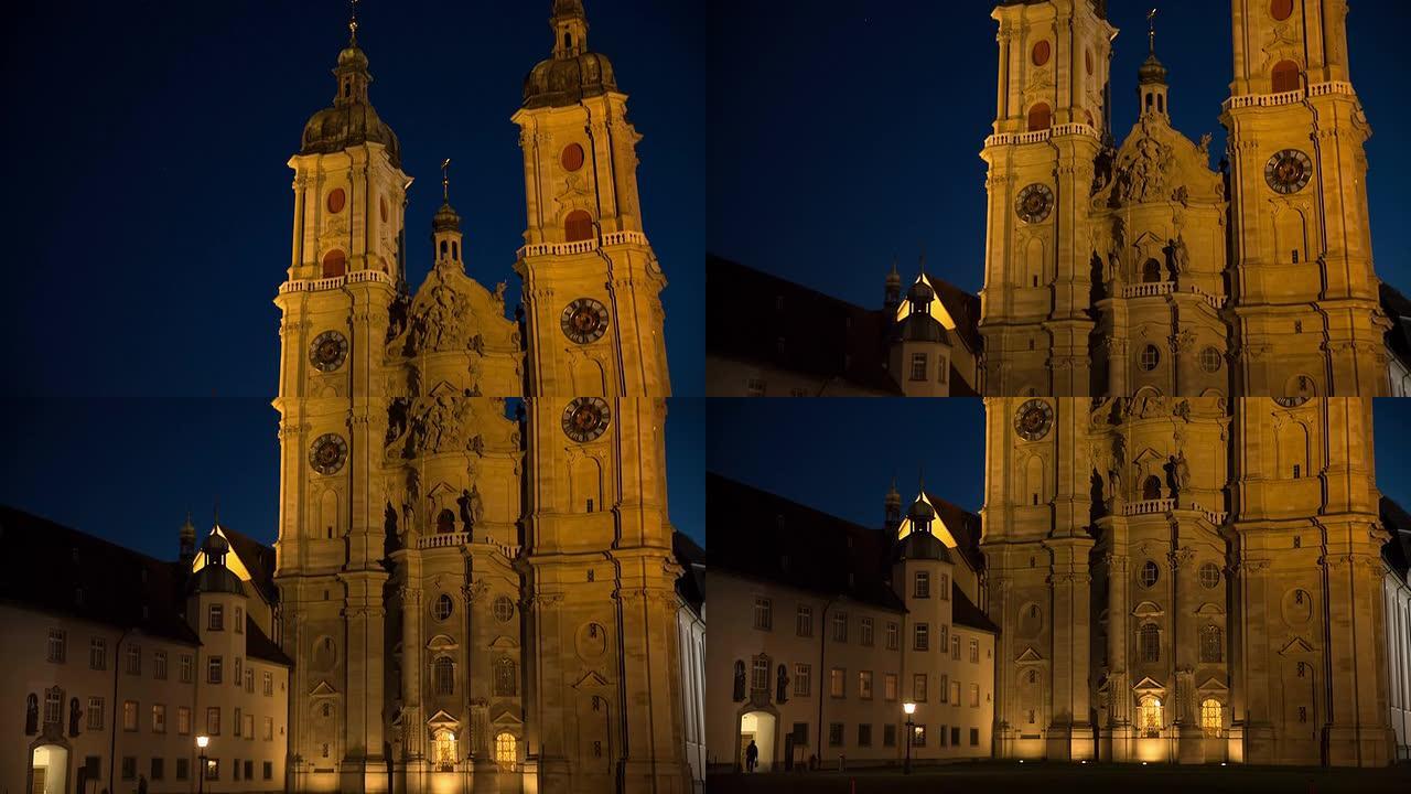 瑞士圣加仑大教堂尖顶建筑雕塑浮雕欧美人文