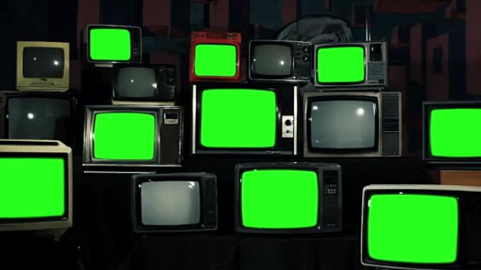 许多带有绿屏的电视铁色调缩小了80年代的美学