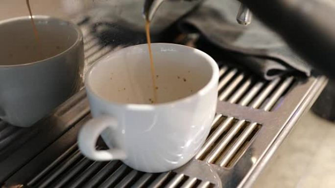 浓咖啡机器腐烂芳香咖啡入杯