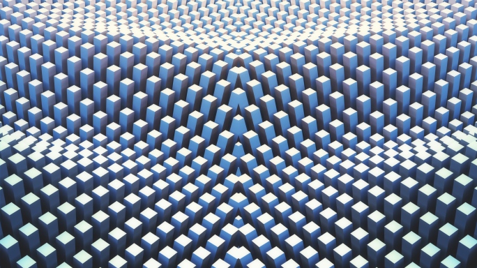 【4K时尚背景】灰蓝方块矩阵几何炫酷空间