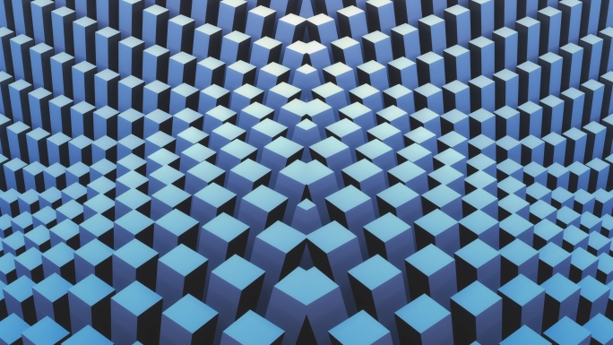 【4K时尚背景】灰蓝方块矩阵几何炫酷空间