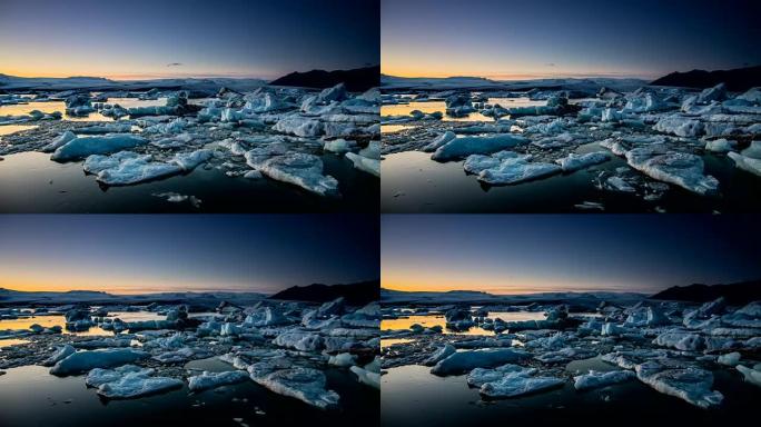 冰岛的Jokulsarlon冰川泻湖