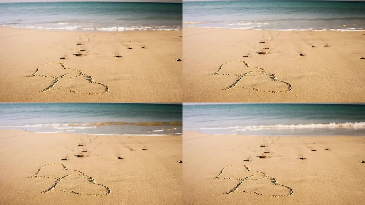 沙子里的心沙子里的心沙滩