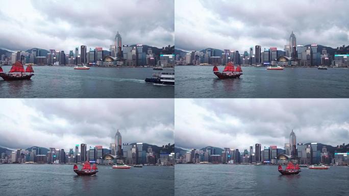 4k分辨率维多利亚港的香港城