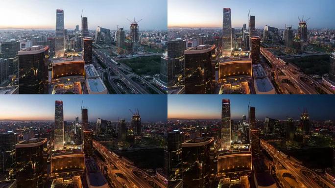 延时-北京中央商务区，从白天到晚上 (WS放大)