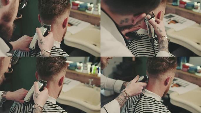 理发师用剪刀理发理发师用剪刀理发