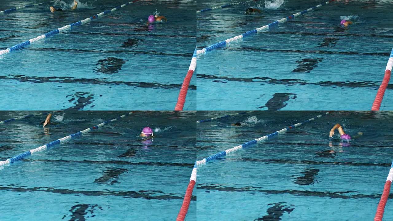 女子游泳者游泳爬行风格