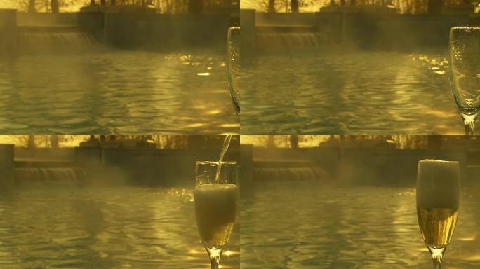 HD DOLLY：在泳池边倒香槟