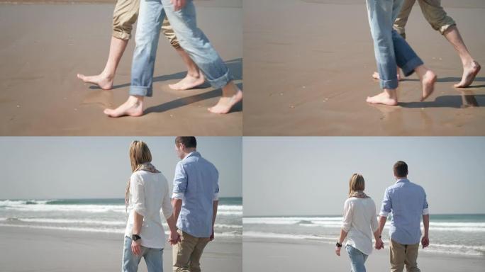 海滩上的情侣海滩上的情侣散步