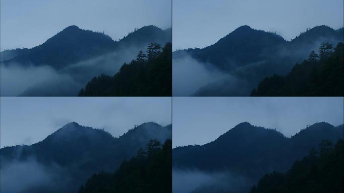 有雾的山地景观有雾的山地景观