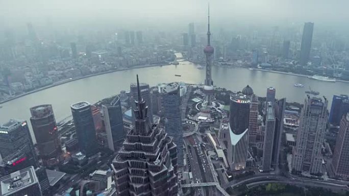 时间流逝-上海的鸟瞰图 (HA平移)