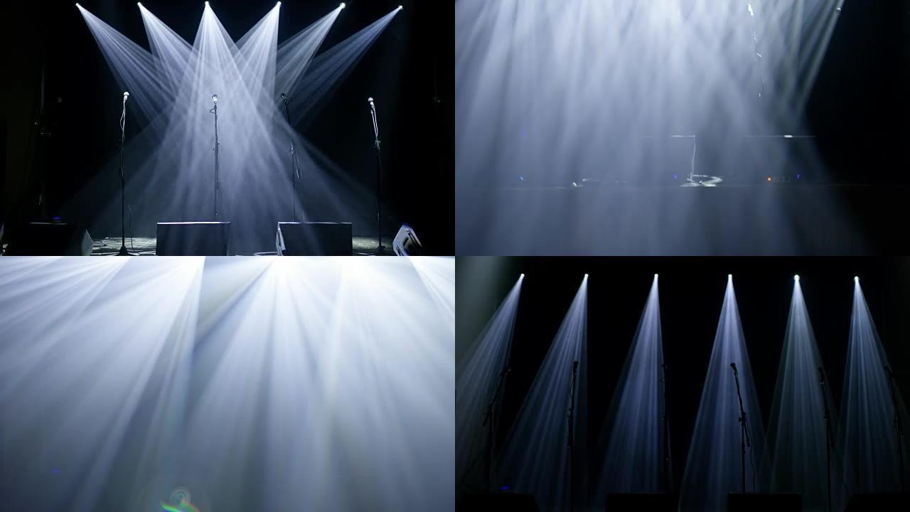 WS五彩灯阵列在空舞台上闪烁