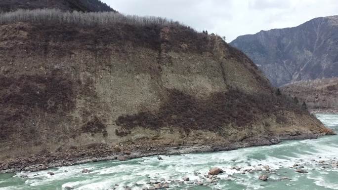 航拍西藏大峡谷山川河流