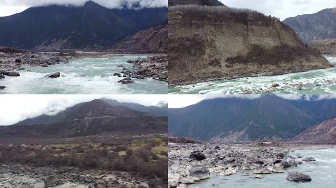 航拍西藏大峡谷山川河流