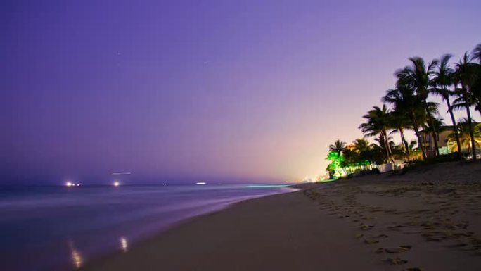 高清动态延时：黄昏的佛罗里达海滩
