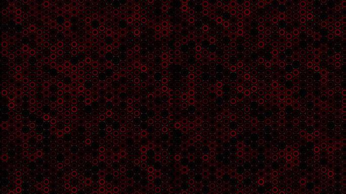 红色六边形网格粒子的4k剪辑，具有光辉光效果运动超过抽象六边形背景动画，技术与创新概念