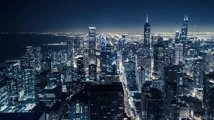 T/L WS HA芝加哥天际线夜景