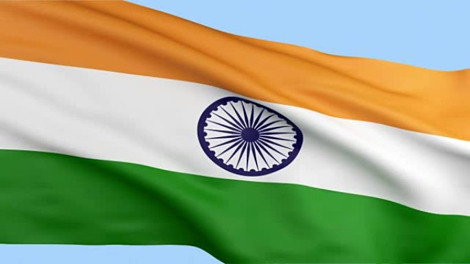 挥舞着可弯曲的印度国旗