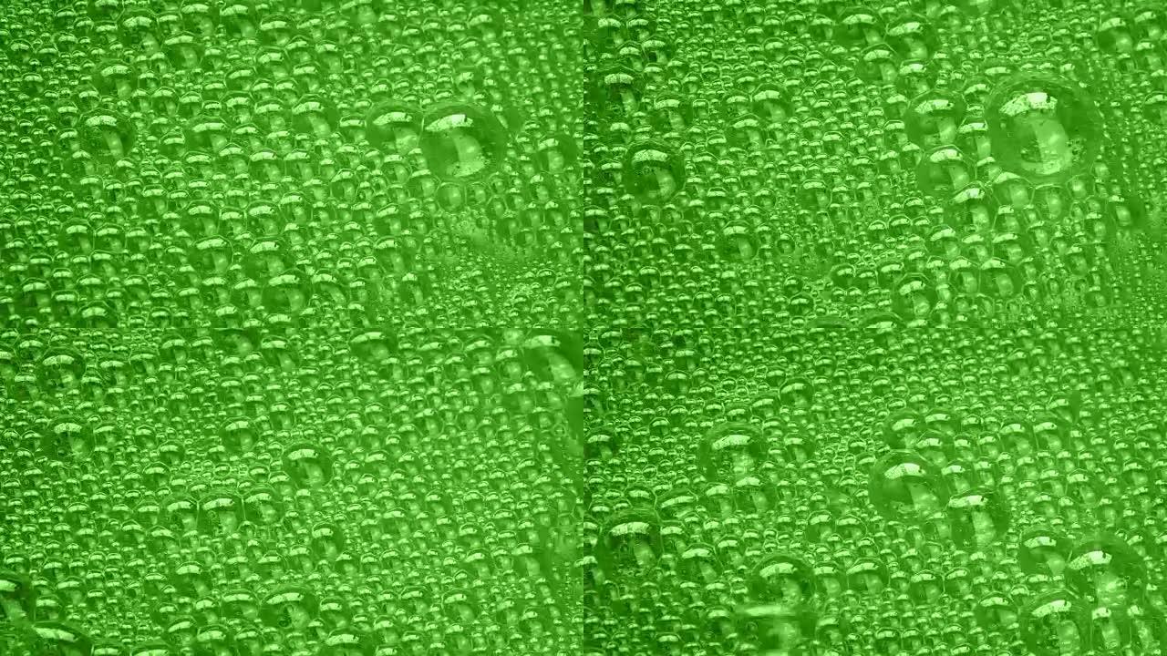 绿色物质冒泡和起泡
