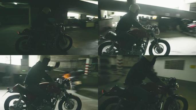 稳定射击:黑暗区域的歹徒骑着摩托车