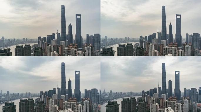 中国上海/上海市中心的T/L WS HA ZO鸟瞰图