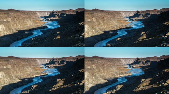 时间流逝: 冰岛的Jokulsargljufur峡谷