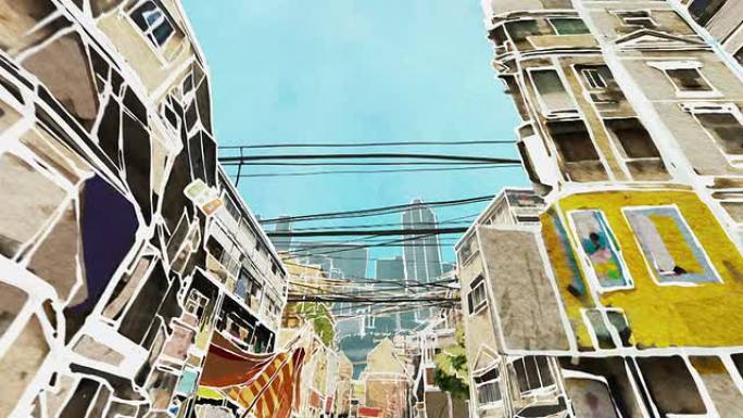 孟买街。动画。视频素材