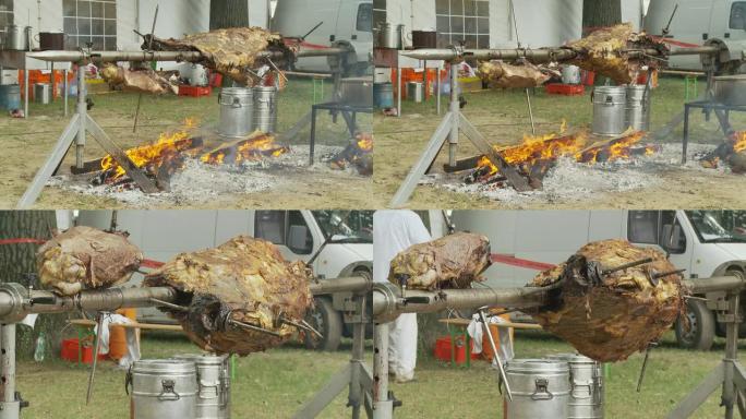 高清：烤牛肉烤架