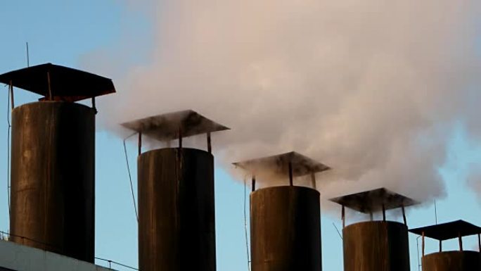 来自加热站的蒸汽烟囱污染废气排放变暖化工