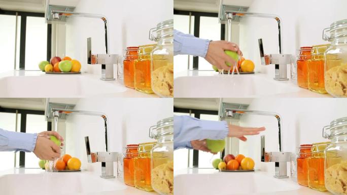 洗苹果家庭生活简洁家装风格瓶瓶罐罐